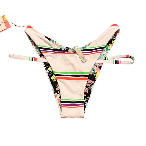 NWT MAAJI Pinstripe Hailey Double Layer Bikini Bottom  size S - Picture 4 of 9